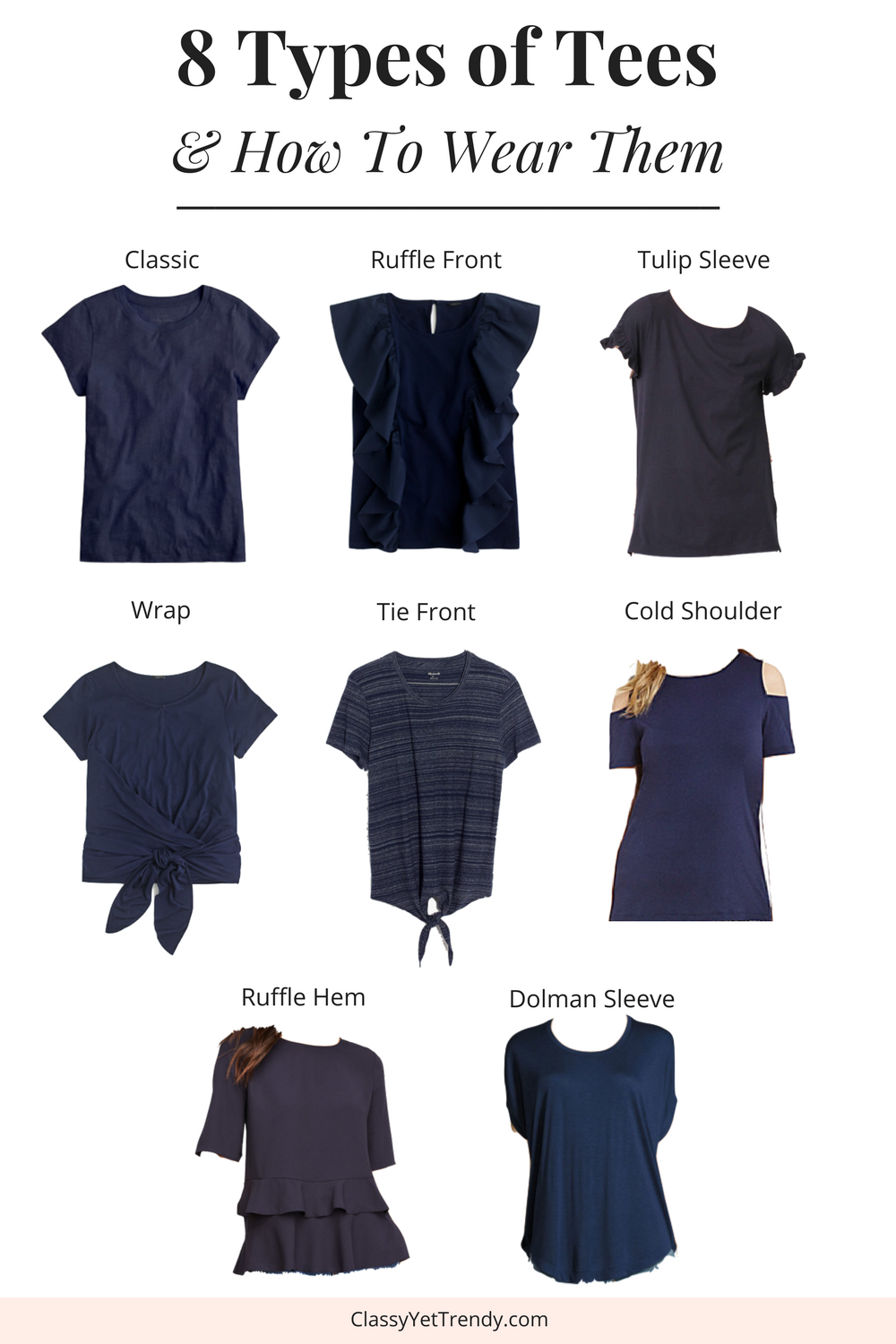 different types of women's shirts