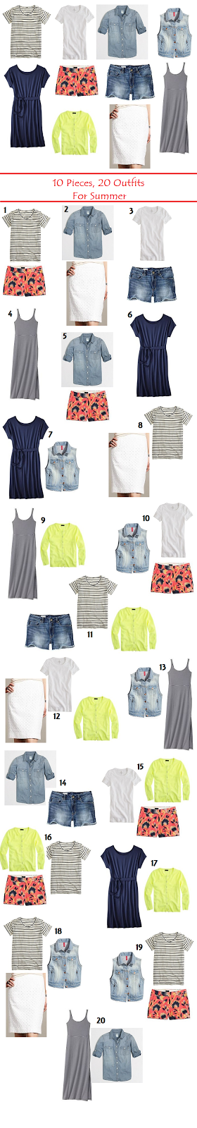 10 Pieces, 20 Outfits for Summer