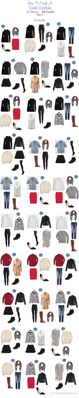 winter wardrobe 30 outfits