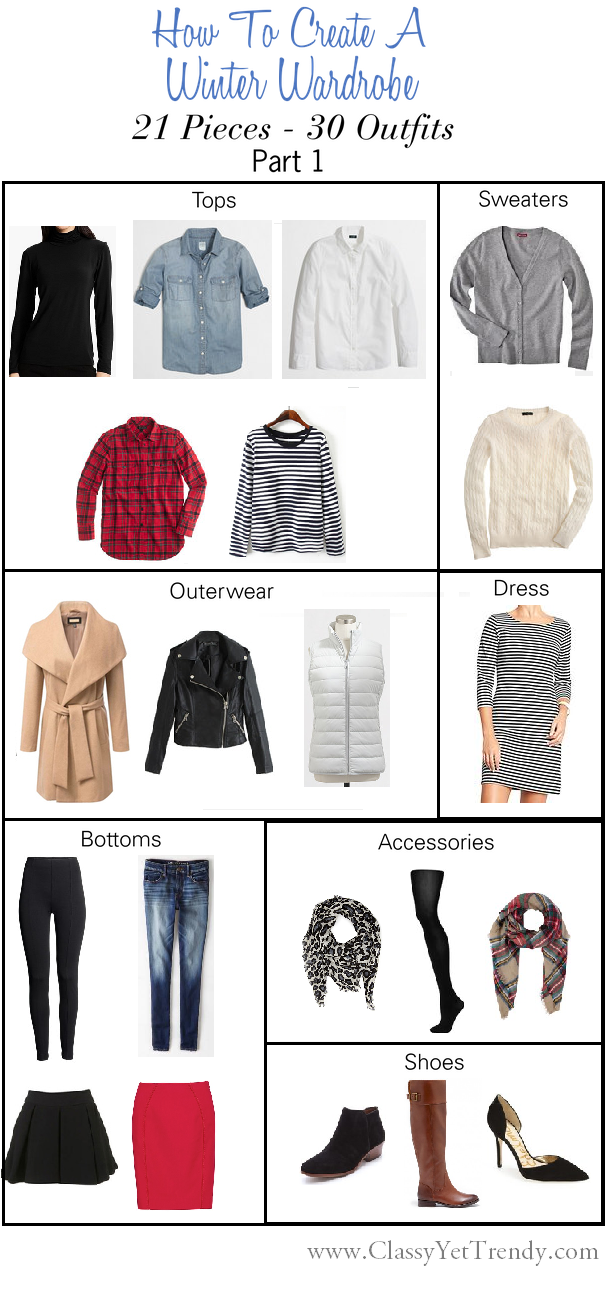 Create A Winter Wardrobe: 21 Pieces – 30 Outfits