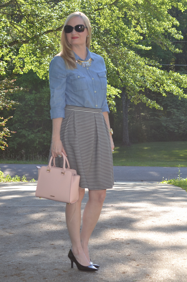 Trendy Wednesday Link Up #20: Chambray and Stripes - Classy Yet Trendy