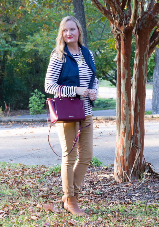 Trendy Wednesday Link-up #45: Blue Vest and Stripes - Classy Yet Trendy