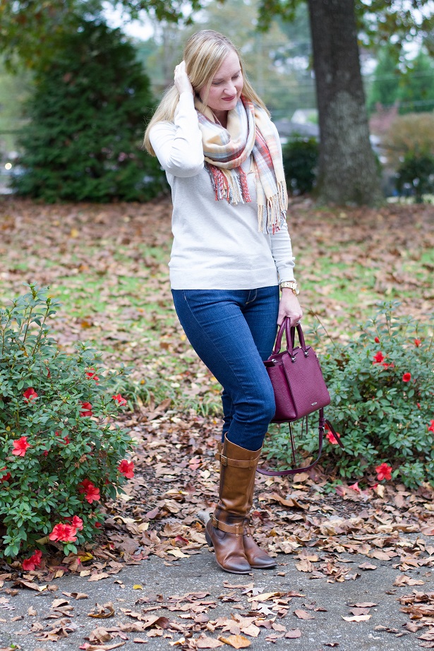 Trendy Wednesday Link-up #47: Plaid Blanket Scarf - Classy Yet Trendy