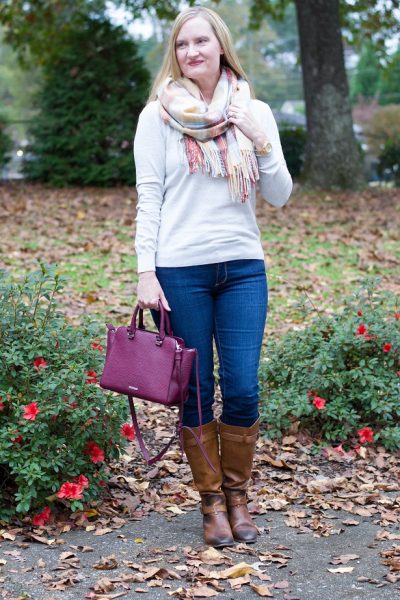 Trendy Wednesday Link-up #47: Plaid Blanket Scarf - Classy Yet Trendy