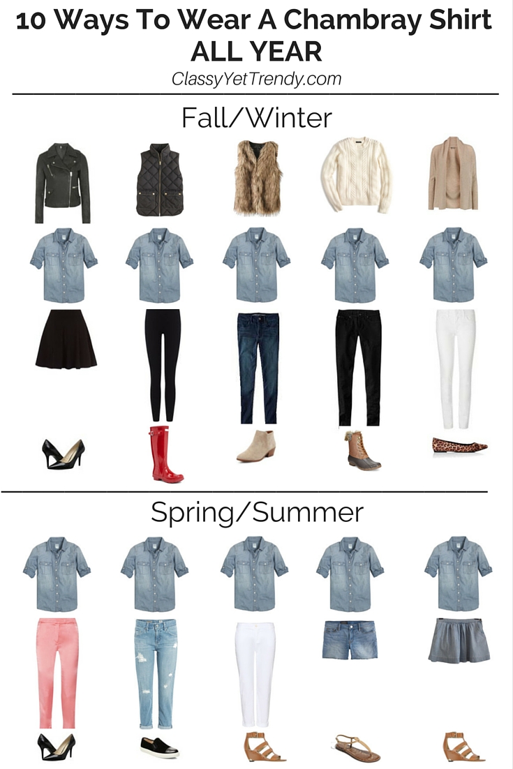 Chambray shirt outfits on sale