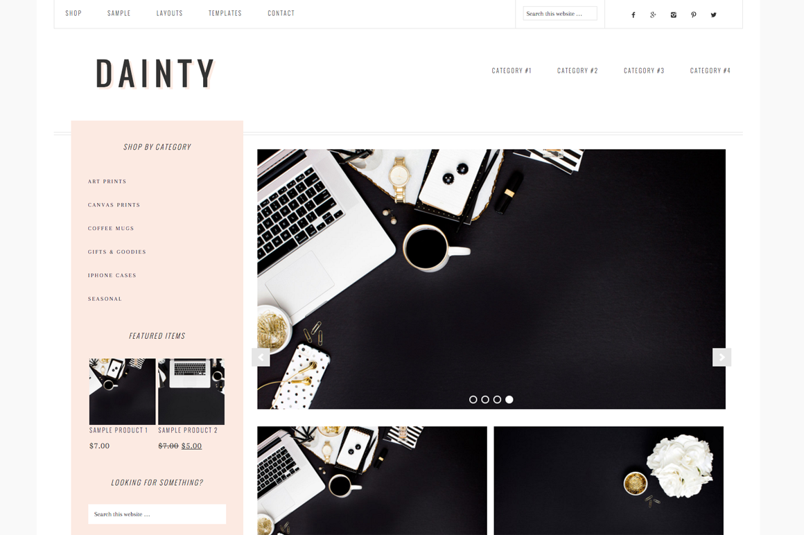 Dainty WordPress blog theme