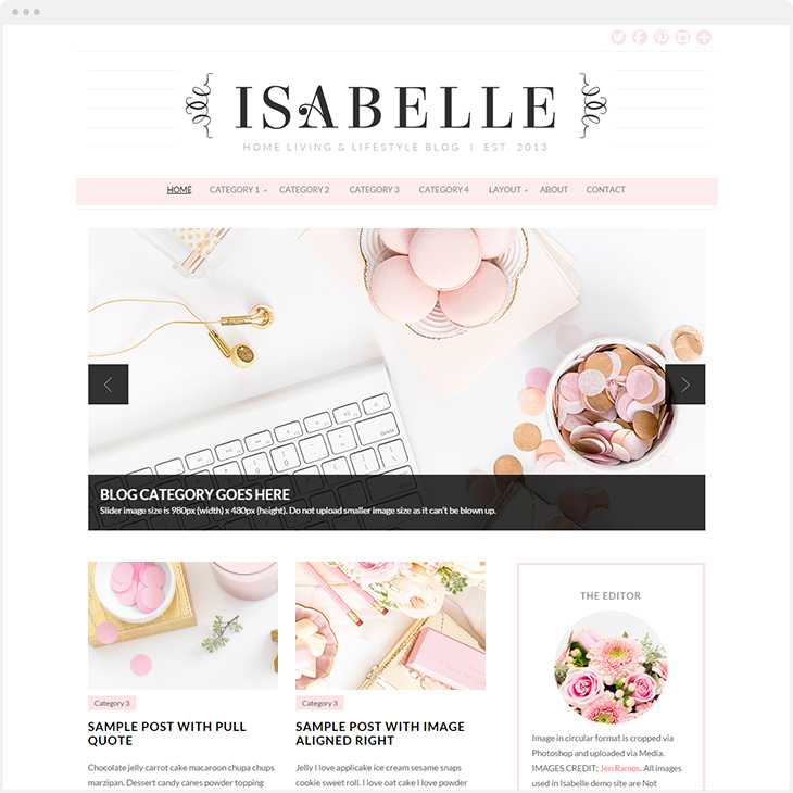 Isabelle WordPress blog theme