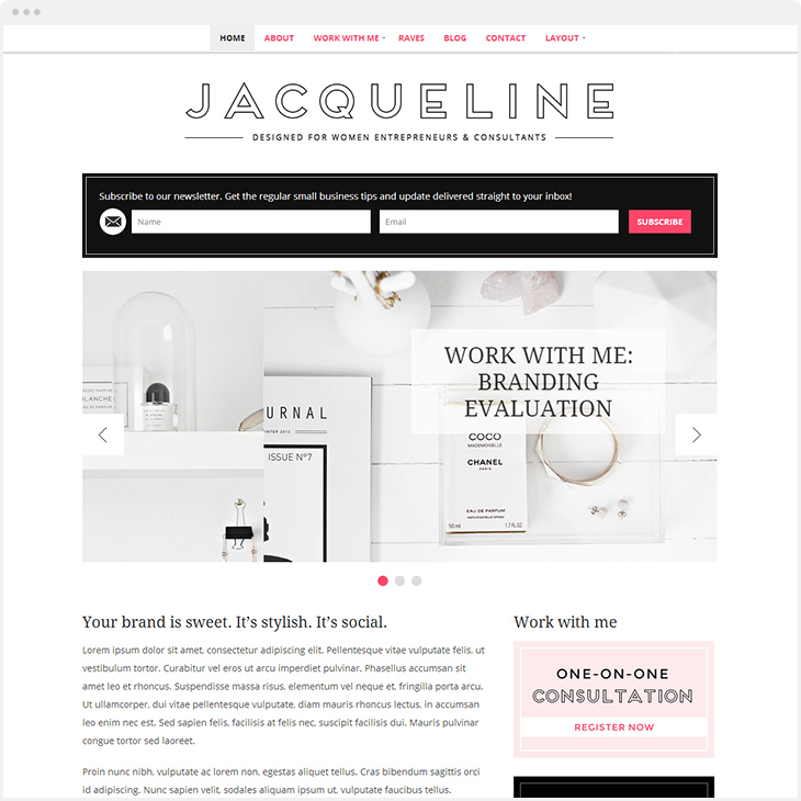 Jacqueline WordPress blog theme