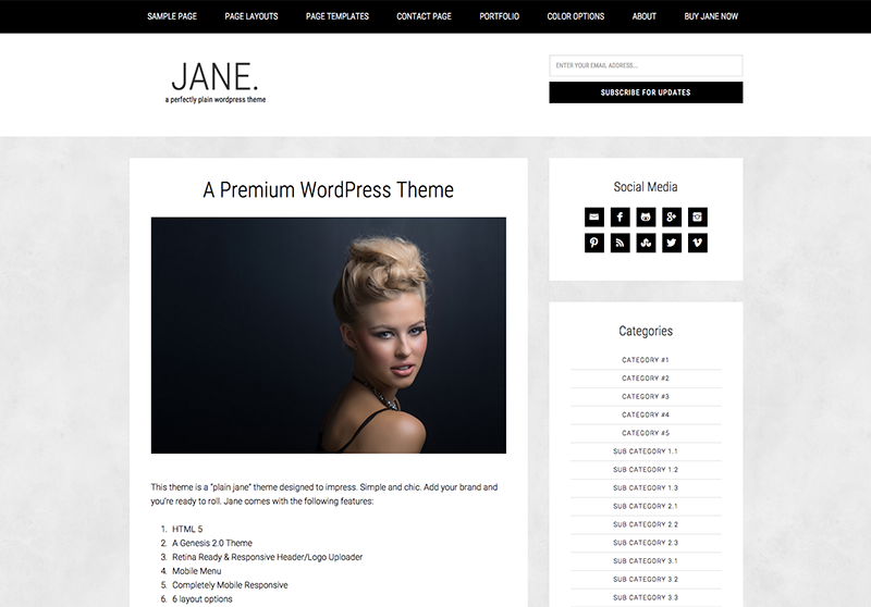 Jane WordPress blog theme