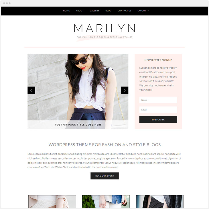 Marilyn WordPress blog theme