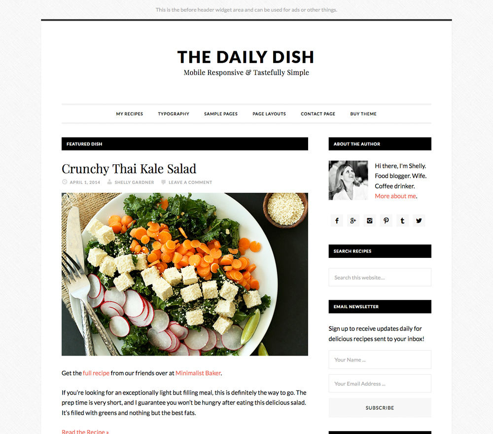 The Daily Dish WordPress blog theme