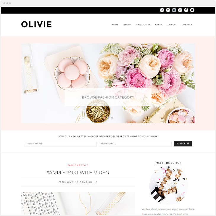 Olivie WordPress blog theme