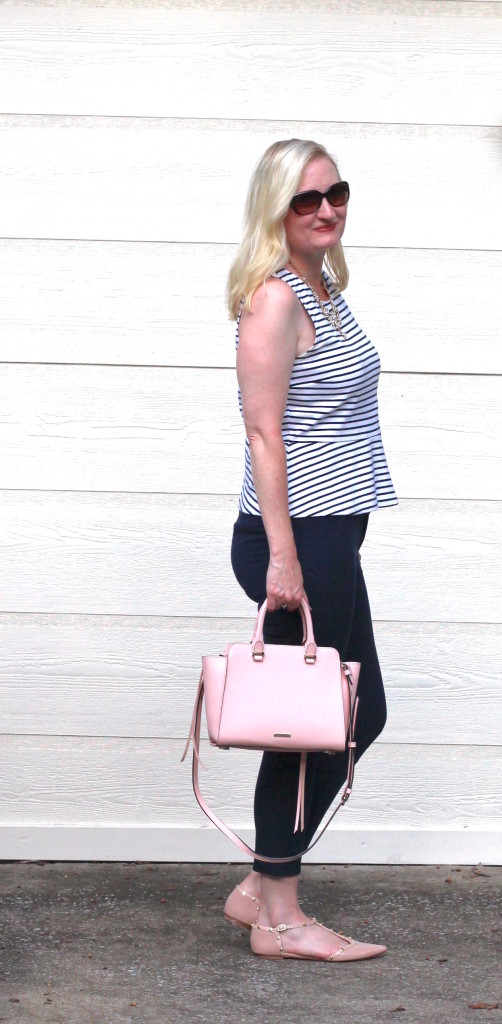 What I Wore To Work - Navy Stripes and Blush 4