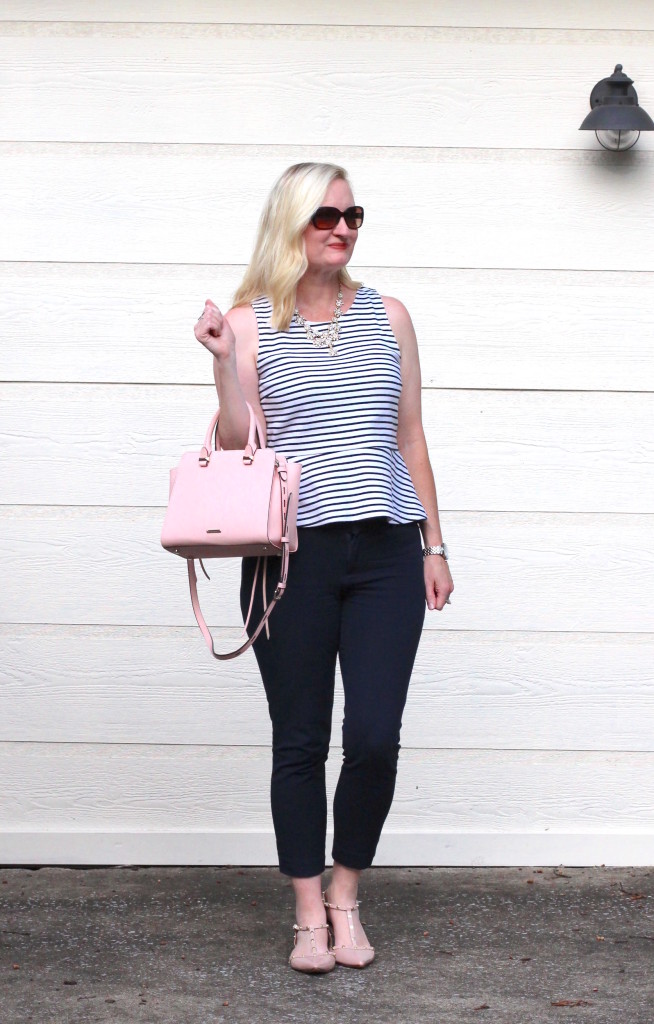 What I Wore To Work - Navy Stripes and Blush 5