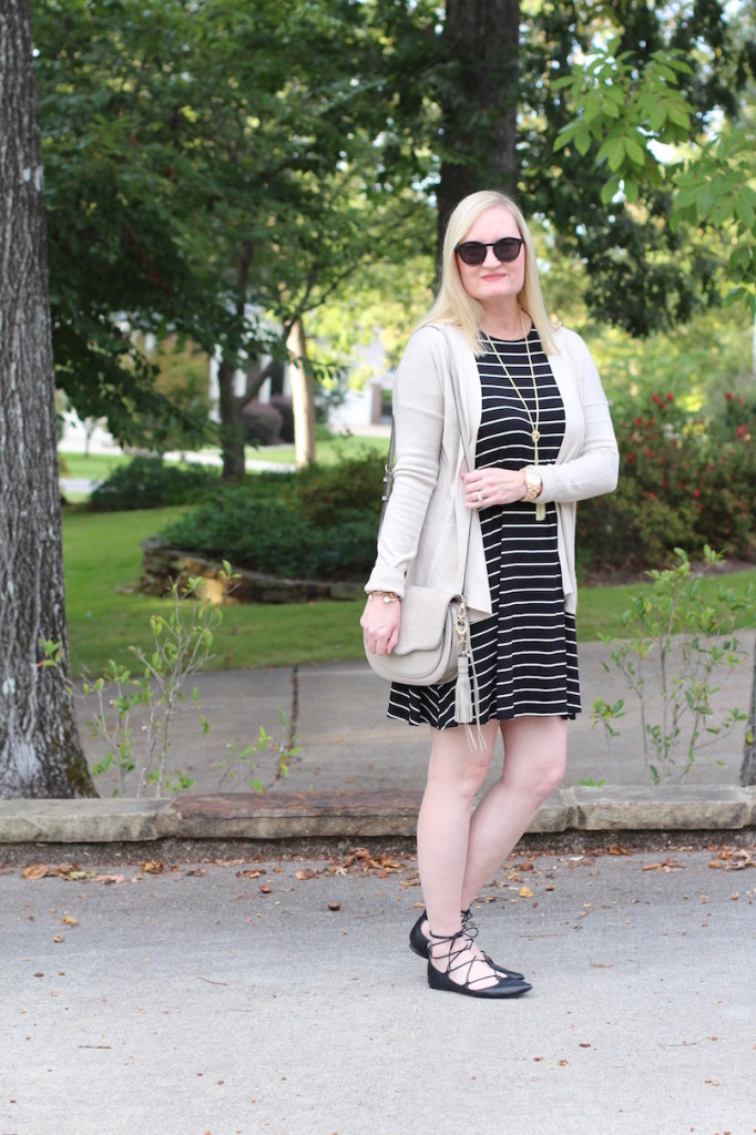 Stripes Taupe & A Wood Watch