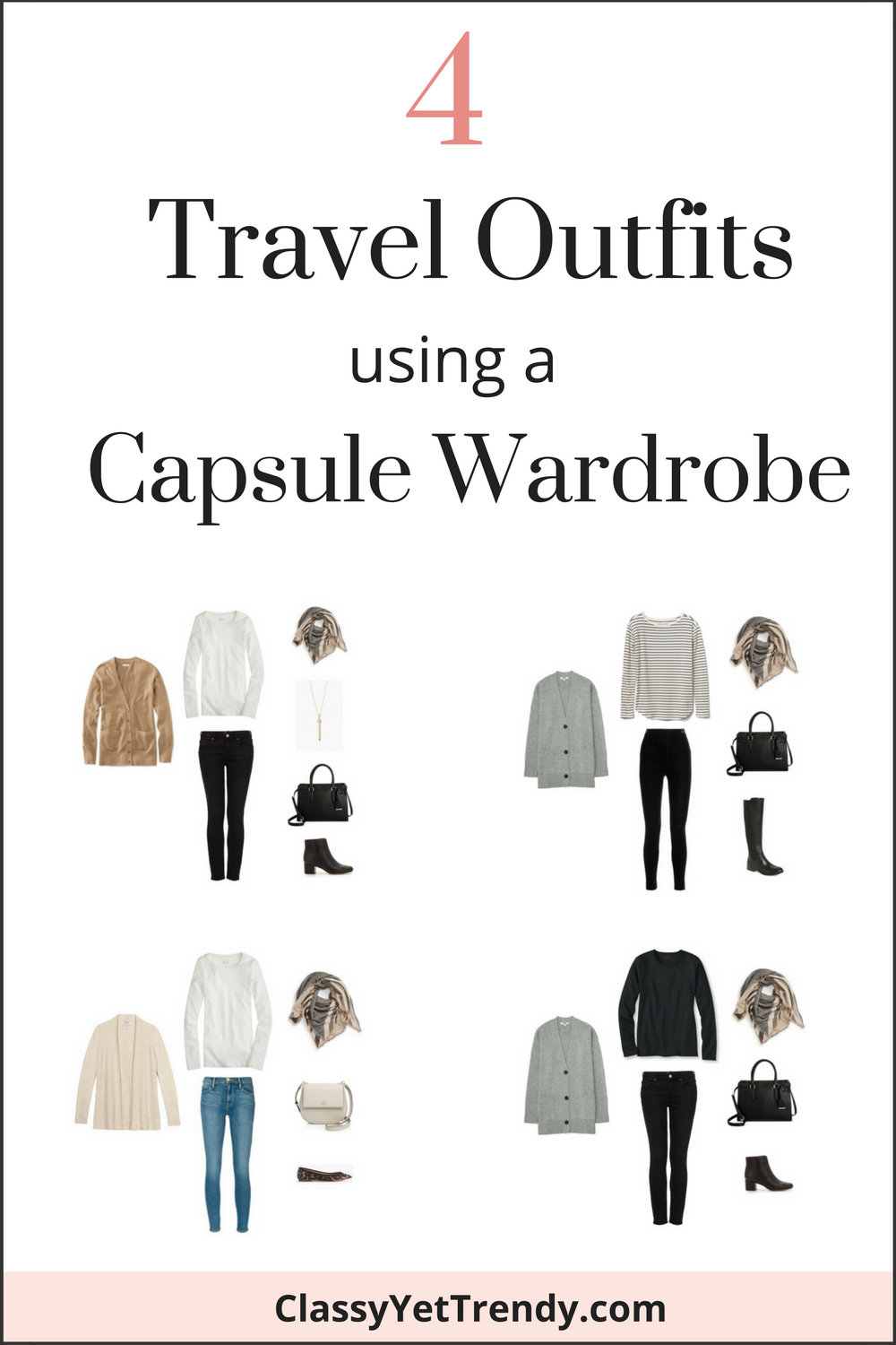 4 Travel Outfits Using A Capsule Wardrobe - Classy Yet Trendy