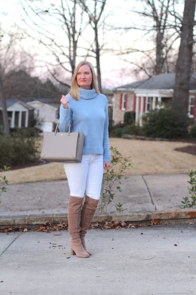 Blue, White and OTK Boots (Trendy Wednesday Link-up #107) - Classy Yet ...