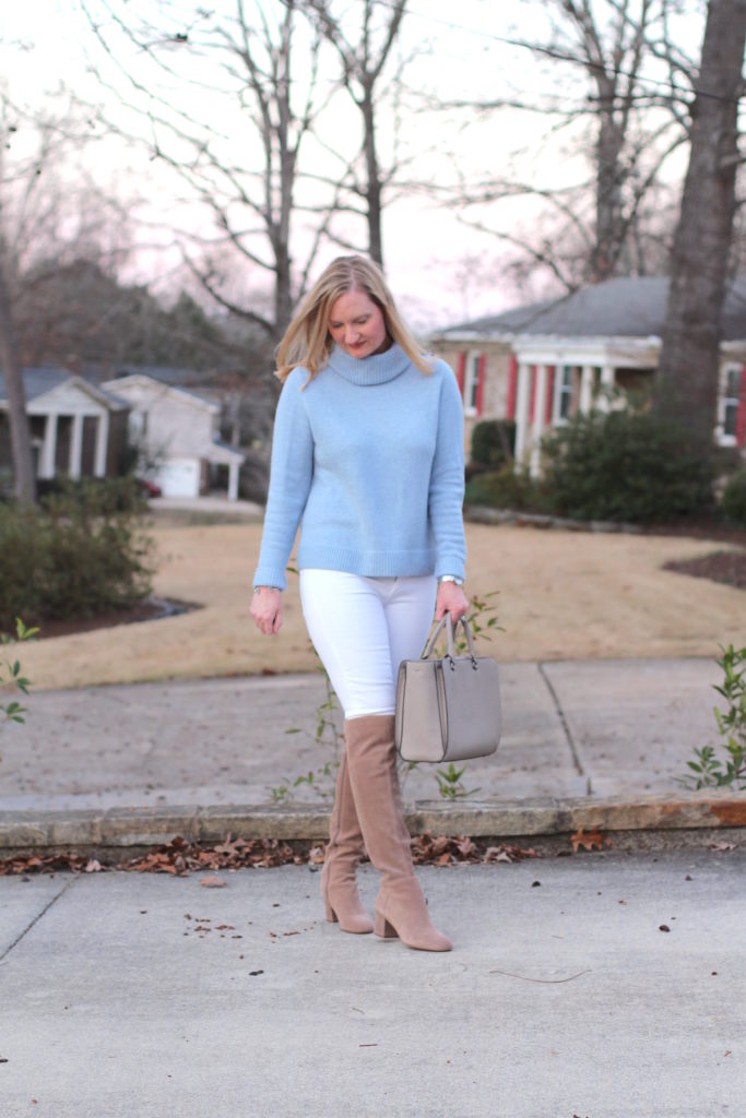 Blue, White and OTK Boots (Trendy Wednesday Link-up #107) - Classy Yet ...