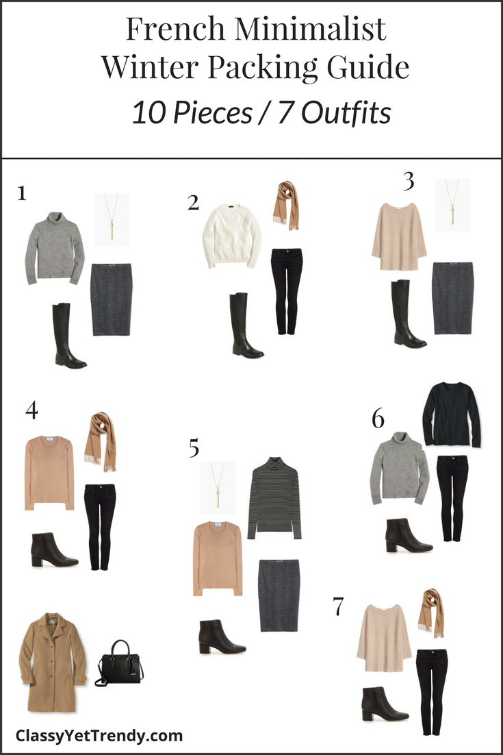 French Minimalist Winter 2017 Packing Guide Outfits