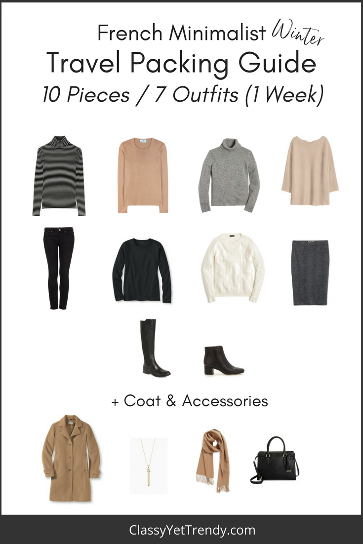 Minimalist packing list shop for a week