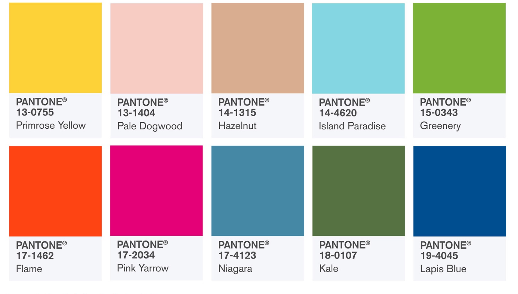 Pantone Spring 2017 Colors