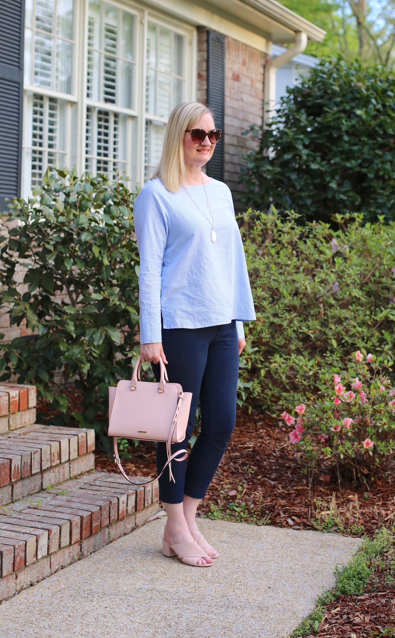 Light pink and outlet blue outfit