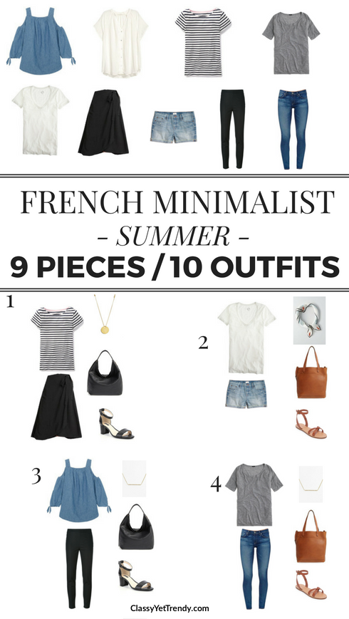 9 Pieces / 10 Outfits: French Minimalist Summer - Classy Yet Trendy