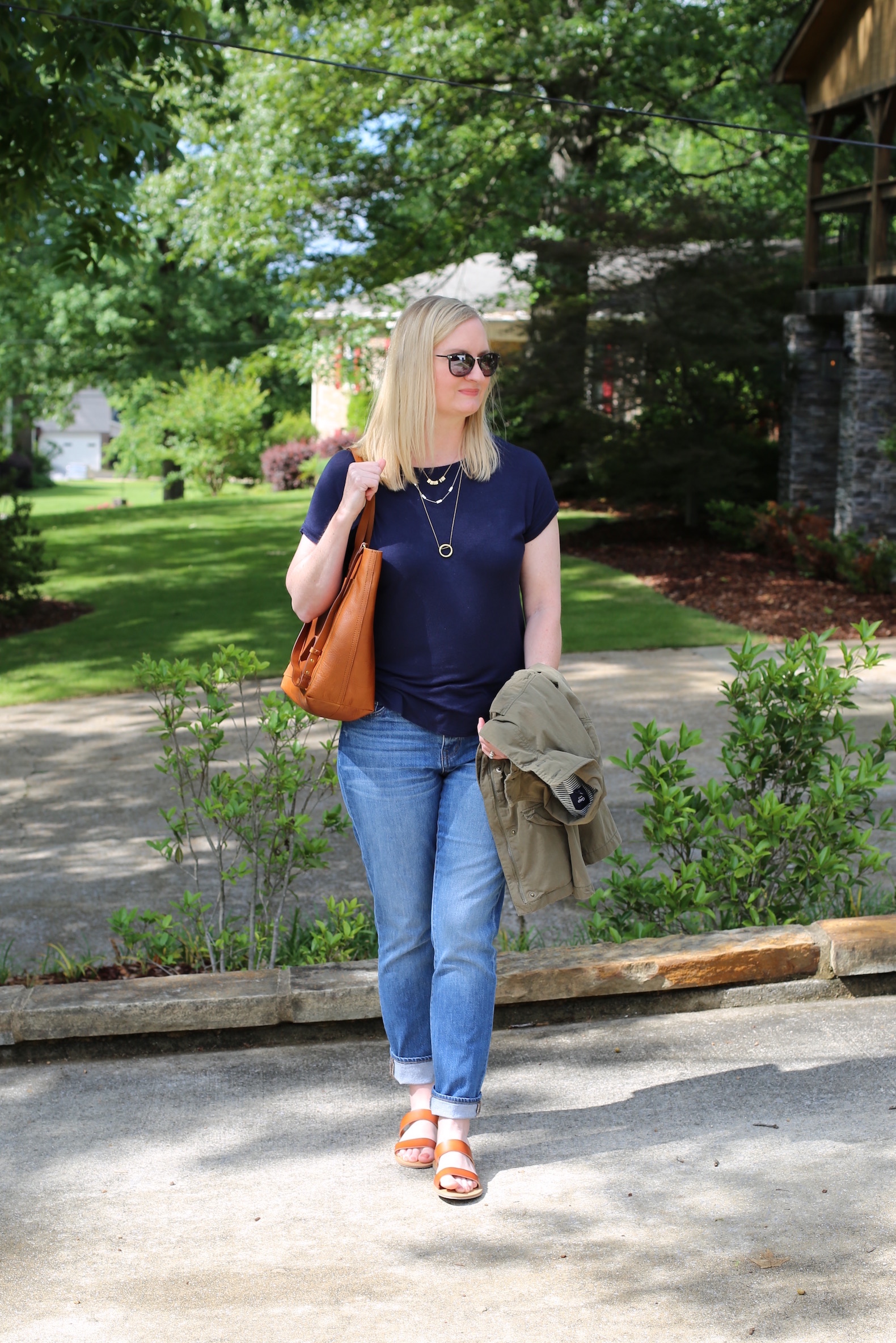 Navy and Cognac Brown Outfit