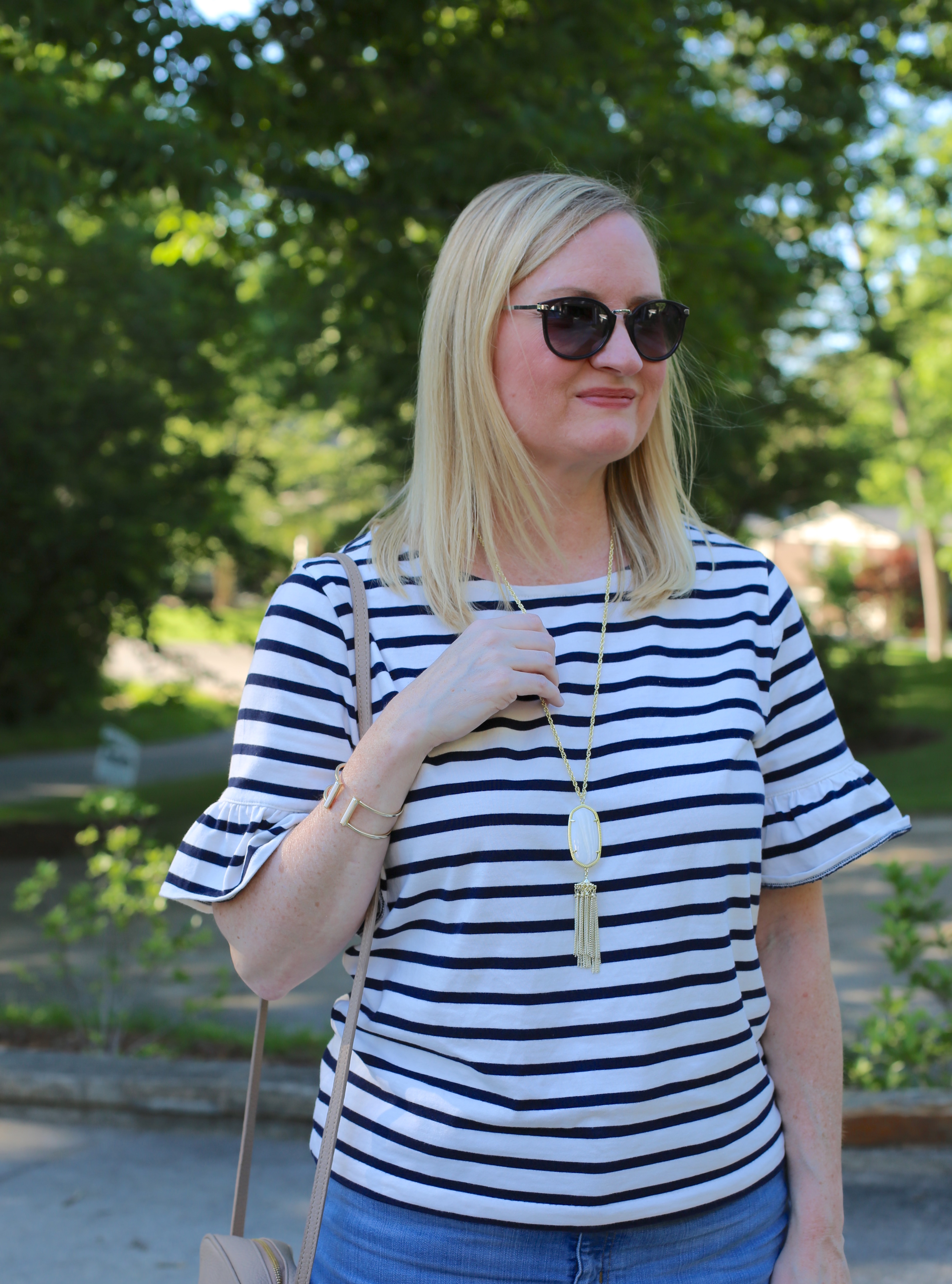 Ruffled Stripes (Trendy Wednesday Link-up #120) - Classy Yet Trendy