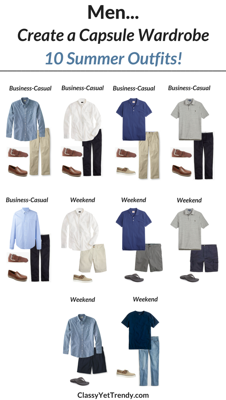 Create a Men's Capsule Wardrobe: 10 Summer Outfits - Classy Yet Trendy