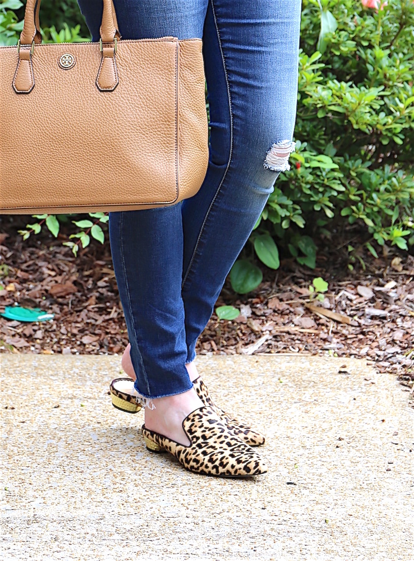 Olive and Leopard Mules 
