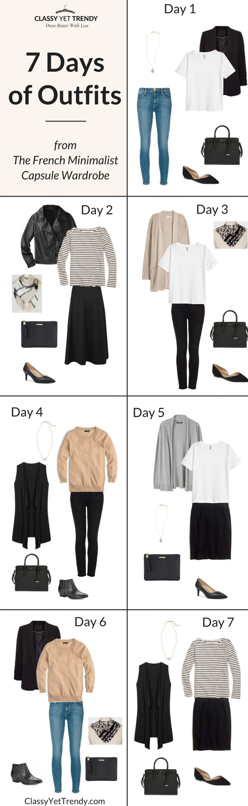 7 Days of Outfits (French Minimalist Fall Edition)