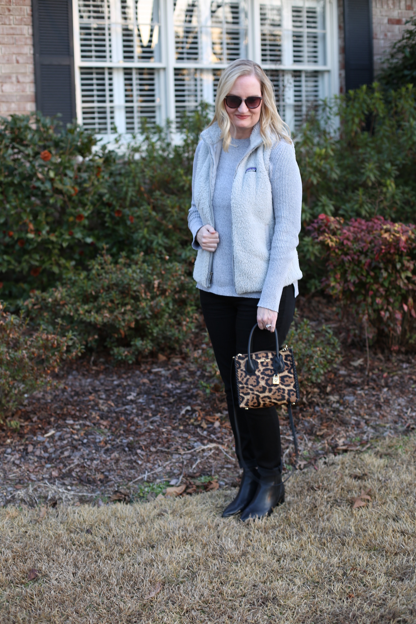 Black Gray and Leopard Outfit