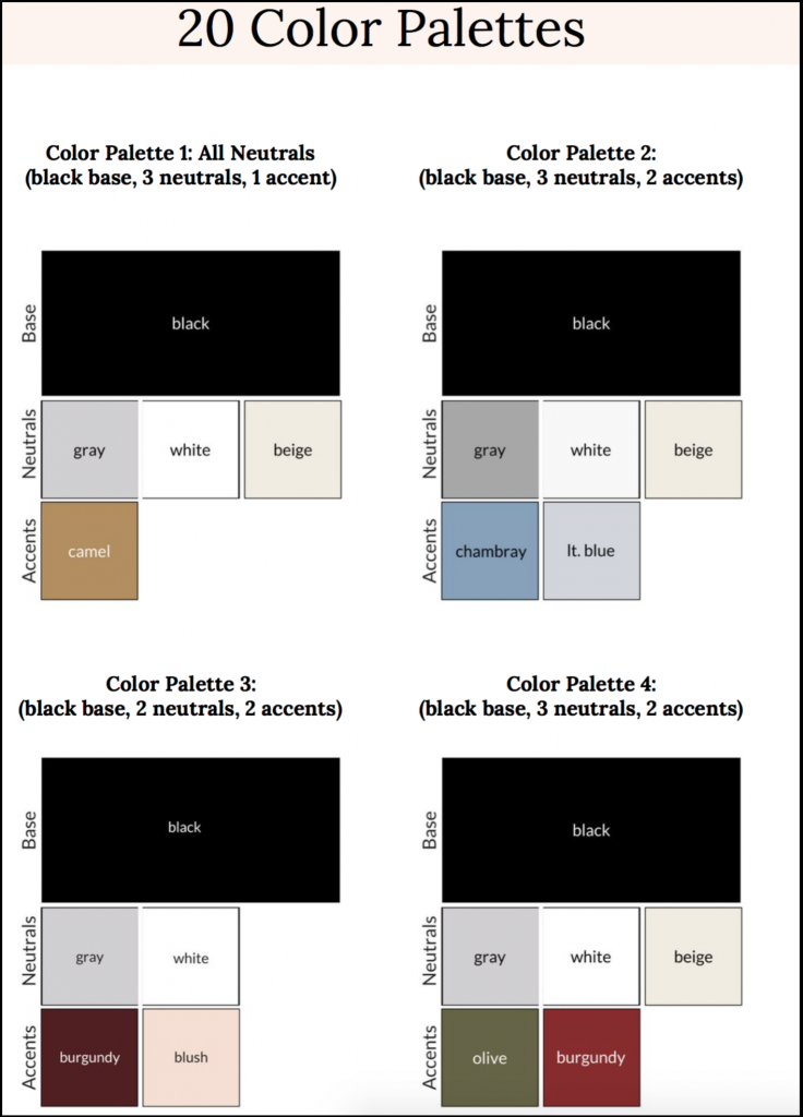 The Essential Capsule Closet - color palettes-