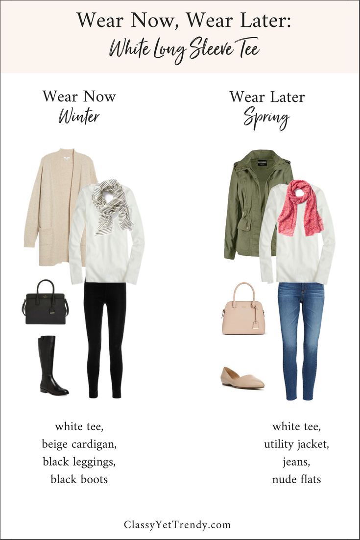 Outfits with white store long sleeve shirts