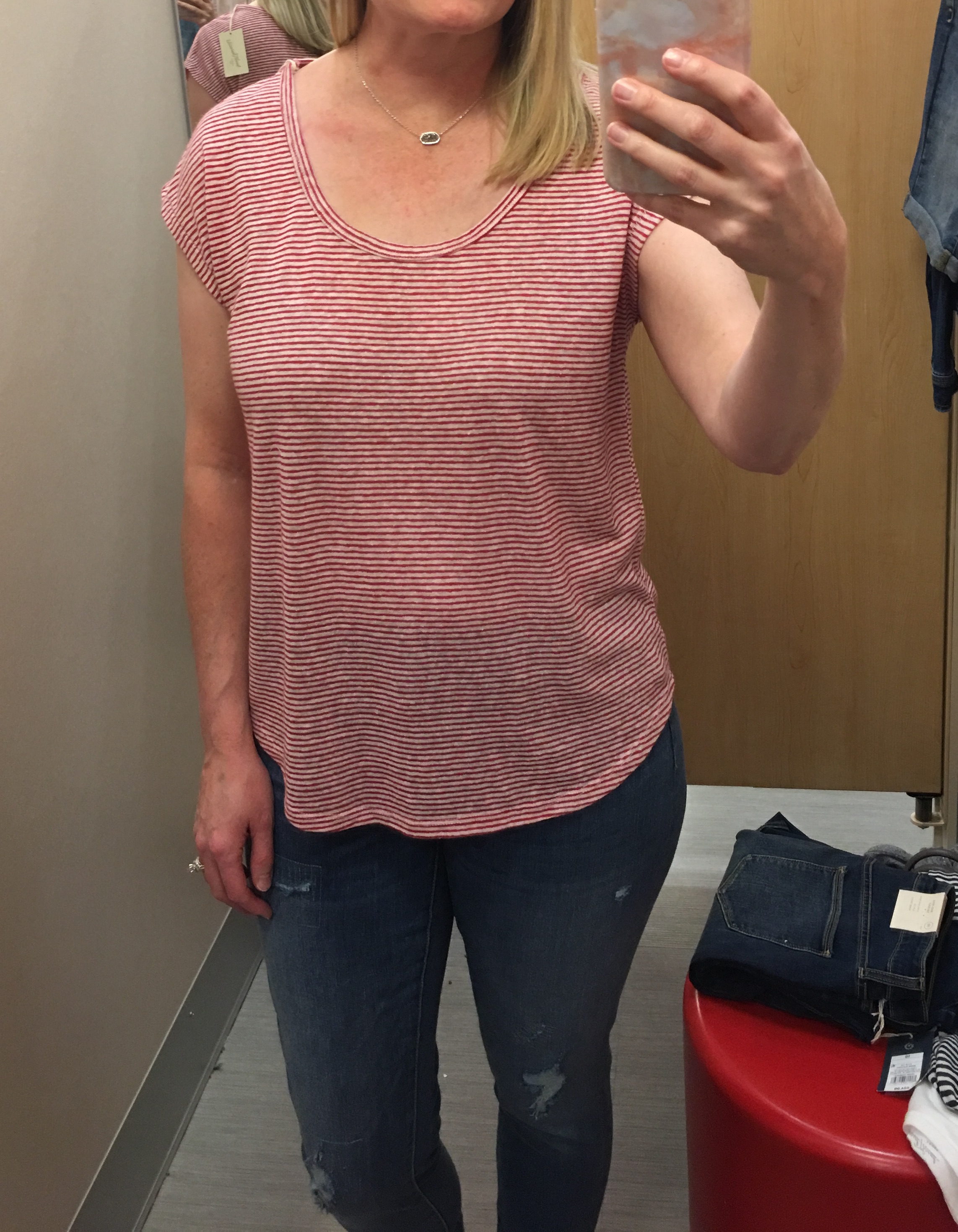 Target Universal Thread Review and Try-Ons Red Stripe Top