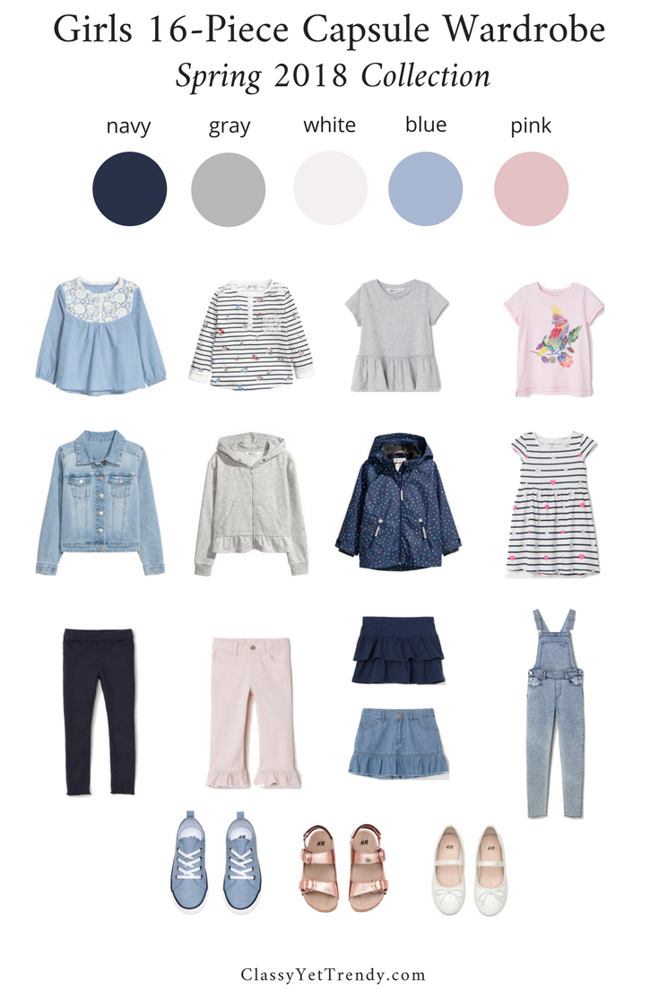 Girls 16-Piece Capsule Wardrobe: Spring 2018 - Classy Yet Trendy