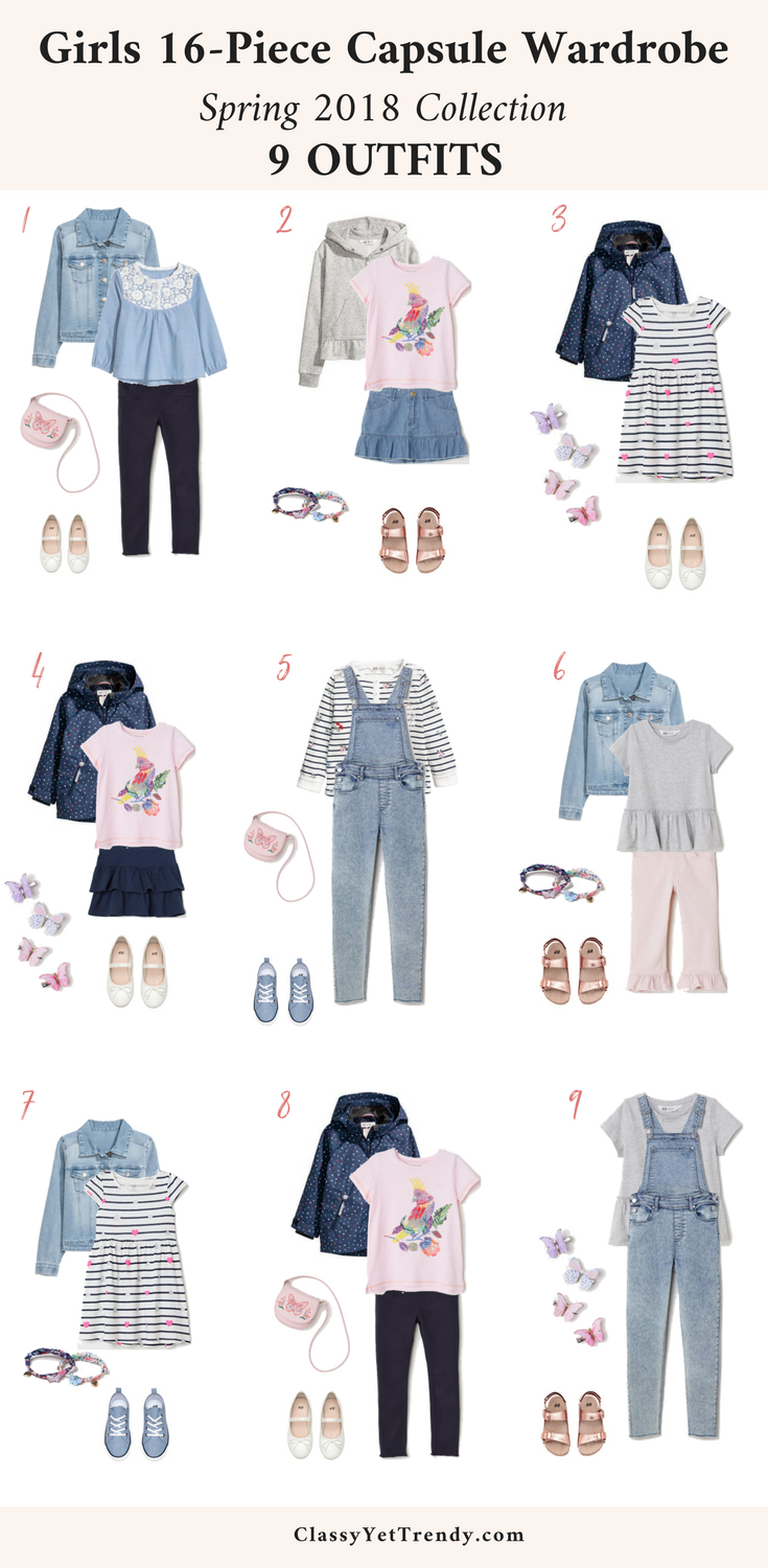 Girls 16-Piece Capsule Wardrobe: Spring 2018