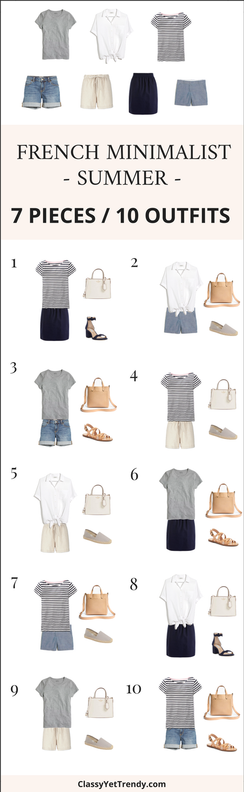 7 Pieces / 10 Outfits: French Minimalist Summer Style