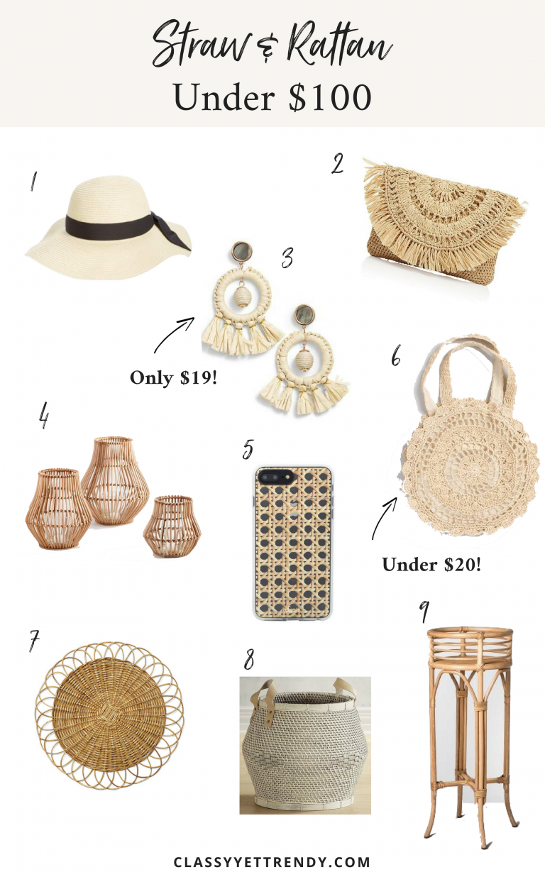 Straw and Rattan For You and Your Home Under $100
