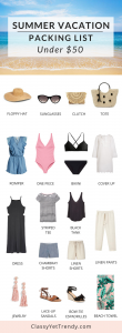 Summer Beach Vacation Packing List Under $50 - Classy Yet Trendy