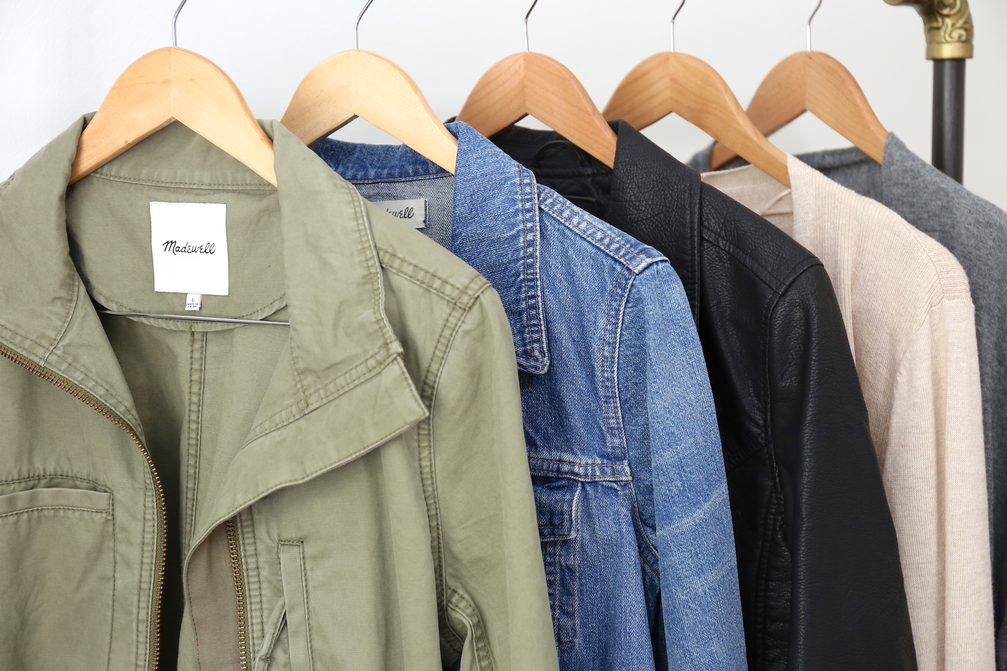 5 Fall Layering Essentials - top - cardigans denim jacket utility jacket leather jacket.jpg