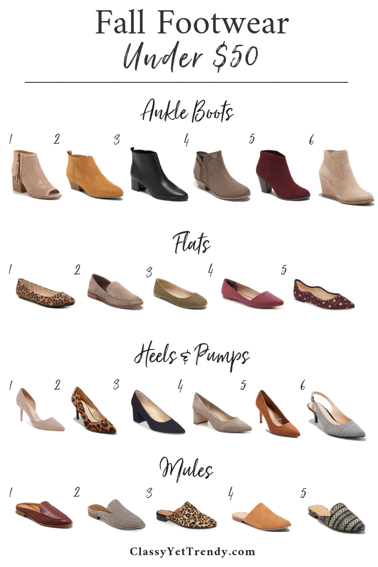 Fall Footwear Under $50