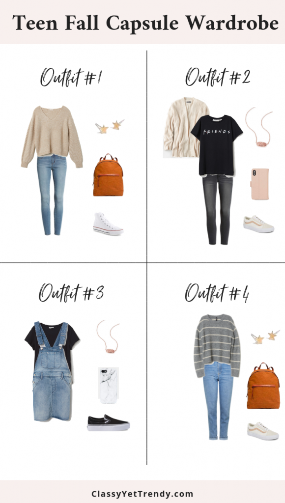 Teen Capsule Wardrobe For The Fall Season: 16 Pieces / 55+ Outfits ...