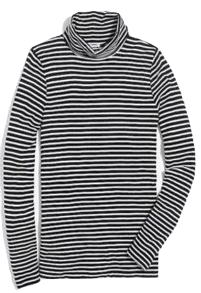 black and white striped turtleneck