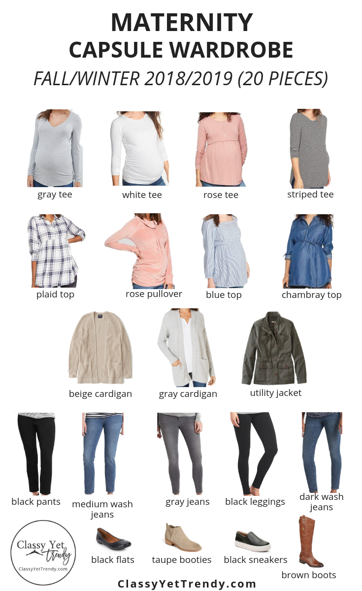 Maternity Capsule Wardrobe: Fall/Winter (20 Pieces) + Outfits!