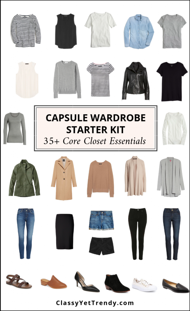 Capsule Wardrobe Starter Kit: 35+ Casual/Dressy Pieces - Classy Yet Trendy