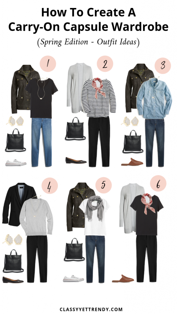 How To Create A Carry-On Capsule Wardrobe (Spring Edition) + Outfits -  Classy Yet Trendy