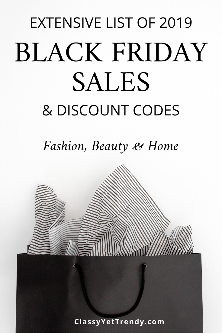Extensive List of Black Friday 2019 Deals & Discount Codes (Fashion, Beauty, Home)