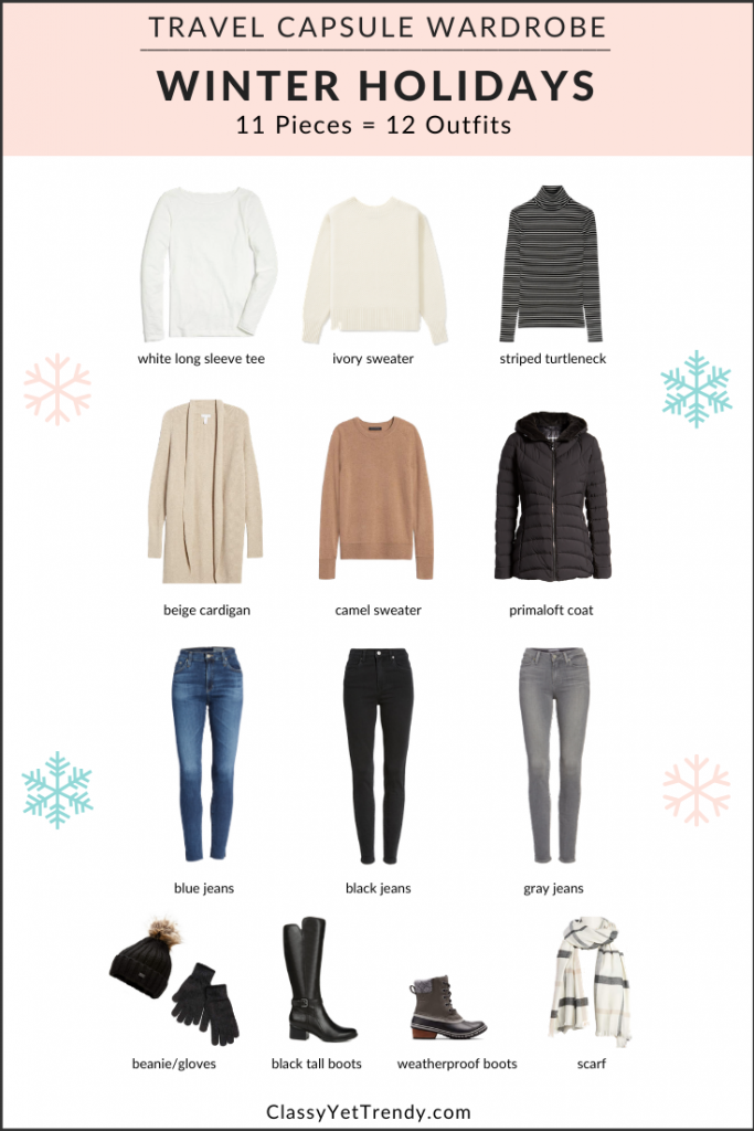 Winter-Holidays-Travel-Capsule-Wardrobe-11-Pieces-12-Outfits